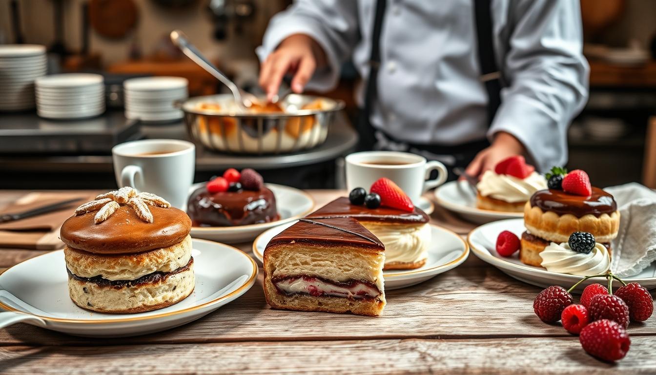 Freshly baked homemade cake in a kitchen setting