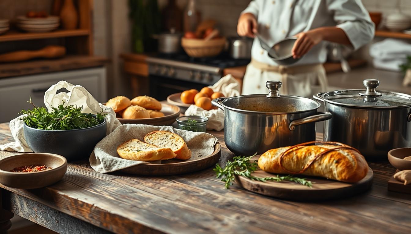 Ingredients prepared for a simple home dinner